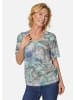 GOLDNER Kurzgröße:  Printshirt mit Blumen-Paisley-Muster in blau / grün / grau / gemustert