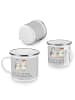 Mr. & Mrs. Panda Camping Emaille Tasse Hochzeitsfeier Abenteuer ... in Heather Grey