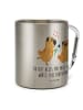 Mr. & Mrs. Panda Tasse Mops Verliebt mit Spruch in Silber