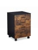 relaxdays Rollcontainer in Schwarz/ Braun - (B)40 x (H)57,5 x (T)40 cm