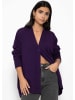 SASSYCLASSY Oversized Cardigan mit V-Ausschnitt und Kaschmiranteil in Lila