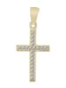 Adeliás Damen Anhänger – Kreuz Kreuzanhänger aus 333 Gold mit Zirkonia in gold