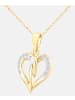 Diamant L'éternel Halskette mit Anhänger aus 375 Gelbgold mit Diamant Herz-Design