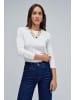 Salsa Jeans Pullover Basic Long Sleeve in Light Pearl