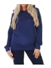 NORMANN Schlafanzug langarm Frottee Oberteil Pyjama Hoodie in marine