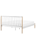 Beliani Doppelbett MAURS in Weiß/Braun - (W) 167 x (H) 100 x (L) 209 cm