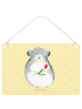 Mr. & Mrs. Panda Deko Schild Chinchilla Blume ohne Spruch in Gelb Pastell