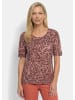 GOLDNER Viskoseshirt mit abstraktem Floraldruck in rostrot / koralle / gemustert