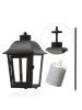 MARELIDA Laterne mit weißer Mini LED Kerze mit Sensor Grablaterne H: 51cm in schwarz
