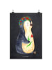 Mr. & Mrs. Panda Poster Pinguin Blumen ohne Spruch in Kreidetafel