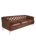 Angel Cerdá Chesterfield-Sofa 6140 in Braun/Gold – (B)233 x (T)94 x (H)75 cm