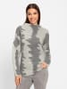 Heine Jacquard-Pullover in grau-sand-gemustert