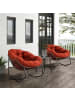 ABRIHOME Rattan Schaukelstuhl in Orange mit gepolstertem Kissen für Garten Terrasse