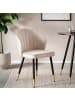 FineBuy Esszimmerstuhl in Beige / Samt / 53x55x83