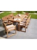 Beliani 17-tlg Gartentisch Set SASSARI PREMIUM  in Braun/Beige