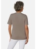 GOLDNER T-Shirt mit Spitze Rundhalsshirt mit Häkelspitze in mocca