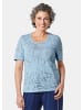 GOLDNER Kurzgröße:  T-Shirt mit Ausbrenneroptik in hellblau