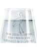 Mr. & Mrs. Panda Trinkglas Storch mit Spruch in Transparent