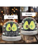 Mr. & Mrs. Panda Schneekugel Avocado Pärchen mit Spruch in Kreidetafel