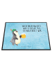 Mr. & Mrs. Panda Schreibunterlage Pinguin Bier mit Spruch in Eisblau