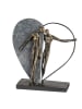 GILDE Skulptur Herzklopfen bronzefarben, grau - (H) 31 cm