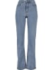 Urban Classics Urban Classics Damen Ladies Highwaist Straight Slit Denim Pants in tinted lightblue washed