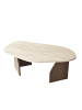 CALICOSY Couchtisch ROCK in Walnuss - (W)100  x (H)35  x (L)60 cm