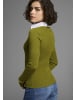 Laura Scott V-Ausschnitt-Pullover in grün mélange