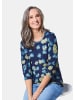 GOLDNER Druckshirt mit Allover-Muster in marine / gemustert