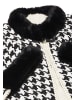 fraully Damen Poncho in Wollweiss Schwarz