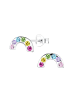Alexander York Ohrringe - Ohrstecker REGENBOGEN KRISTALL bunt in 925 Silber - 2-tlg.