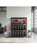 relaxdays Reifenregal in Schwarz - (B)120 x (H)180 x (T)40 cm