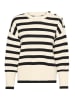 Kaffe Strickpullover KAmarie Loose fit in Ant. white/Black Stripe