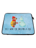 Mr. & Mrs. Panda Laptop Tasche Nachtfalter Schneemann mit Spruch in Eisblau