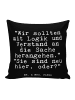 Mr. & Mrs. Panda Kissen "Wir sollten mit Logik... mit Spruch in Schwarz