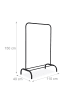 relaxdays Kleiderständer in Schwarz - (B)110 x (H)150 x (T)40 cm