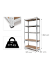 relaxdays Schwerlastregal 875 kg in Silber - (B)90 x (H)180 x (T)40 cm