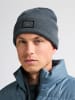 Petrol Industries Gerippte Beanie mit Patch Irontrail in Blau