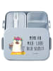 Mr. & Mrs. Panda Lunch Box Pinguin Kokosnuss Motiv mit Spruch in Blau Pastell