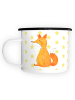 Mr. & Mrs. Panda XL Emaille Tasse Einhorn Wunsch ohne Spruch in Weiß