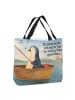 Mr. & Mrs. Panda Reisetasche Pinguin Angelboot Design mit Spruch in Weiß
