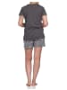 NORMANN Shorty Pyjama Schlafanzug Katzen    - 73917 in dunkelgrau