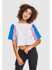 Urban Classics Cropped T-Shirts in wht/brightblue/coolpink