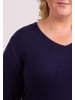 CASH-MERE.CH Seide V-Ausschnitt Pullover in Marine Blau
