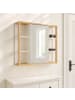 relaxdays Spiegelschrank in Weiß - (B)62 x (H)64 x (T)21 cm