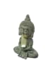 MARELIDA LED Solar Buddha Wackelfigur Gartenfigur H: 19cm Lichtsensor in hellgrau