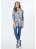 GOLDNER Kurzgröße:  Hemdbluse Druckbluse mit Hemdkragen in marine / gemustert