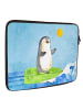 Mr. & Mrs. Panda Laptop Tasche Pinguin Surfer ohne Spruch in Eisblau