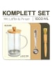 Cosumy French Press aus Glas 1L - Kaffeebereiter für 5 Tassen Kaffee - Mit