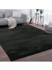 KADIMA DESIGN Teppich Kurzflor waschbar Unifarben Wohnzimmer in Schwarz